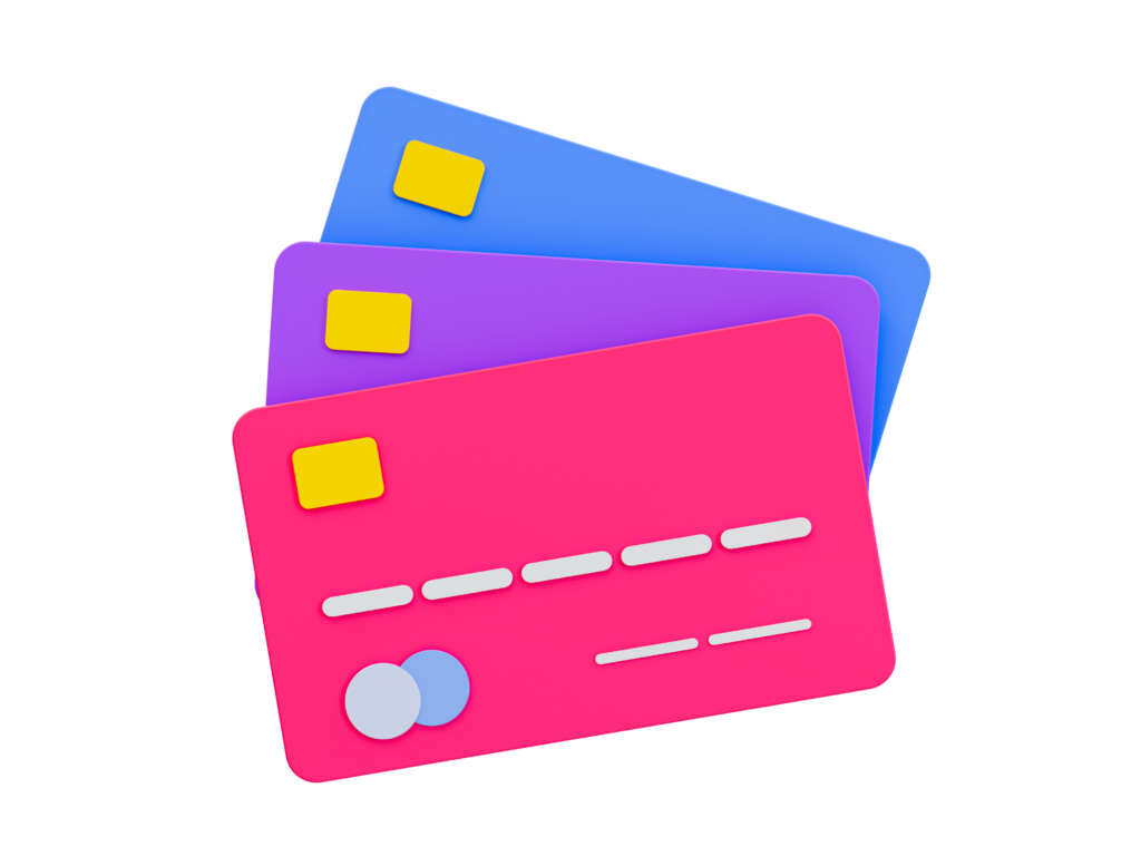 three credit cards