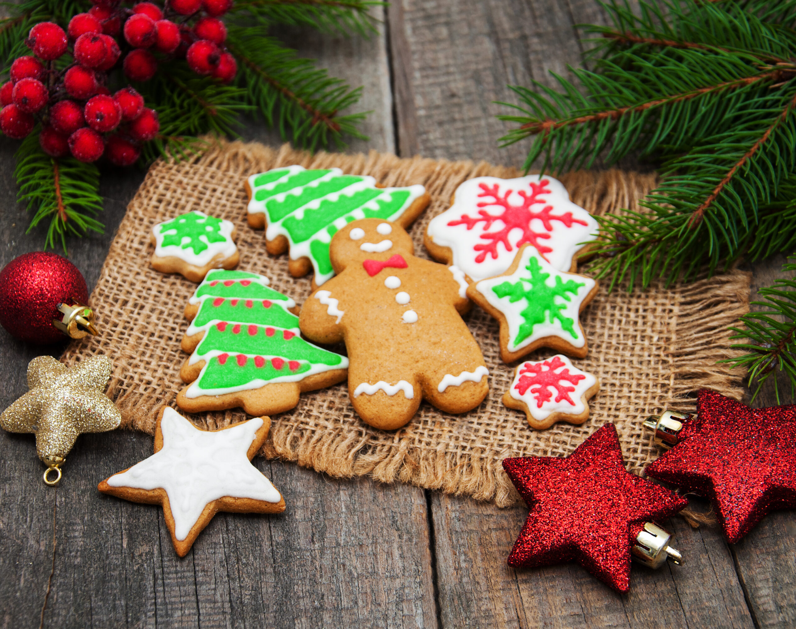 christmas cookies under tree 